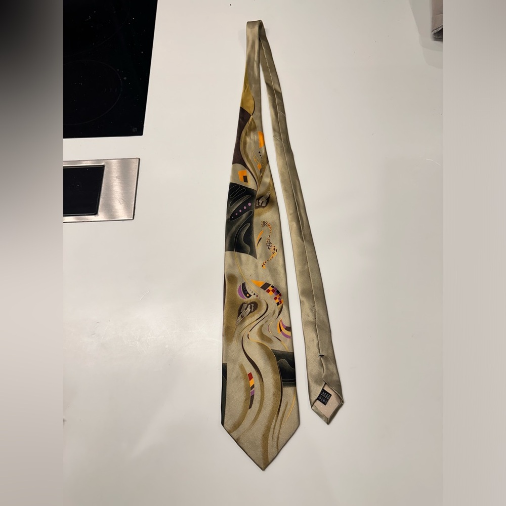 Abstract Patterned Silk Tie
